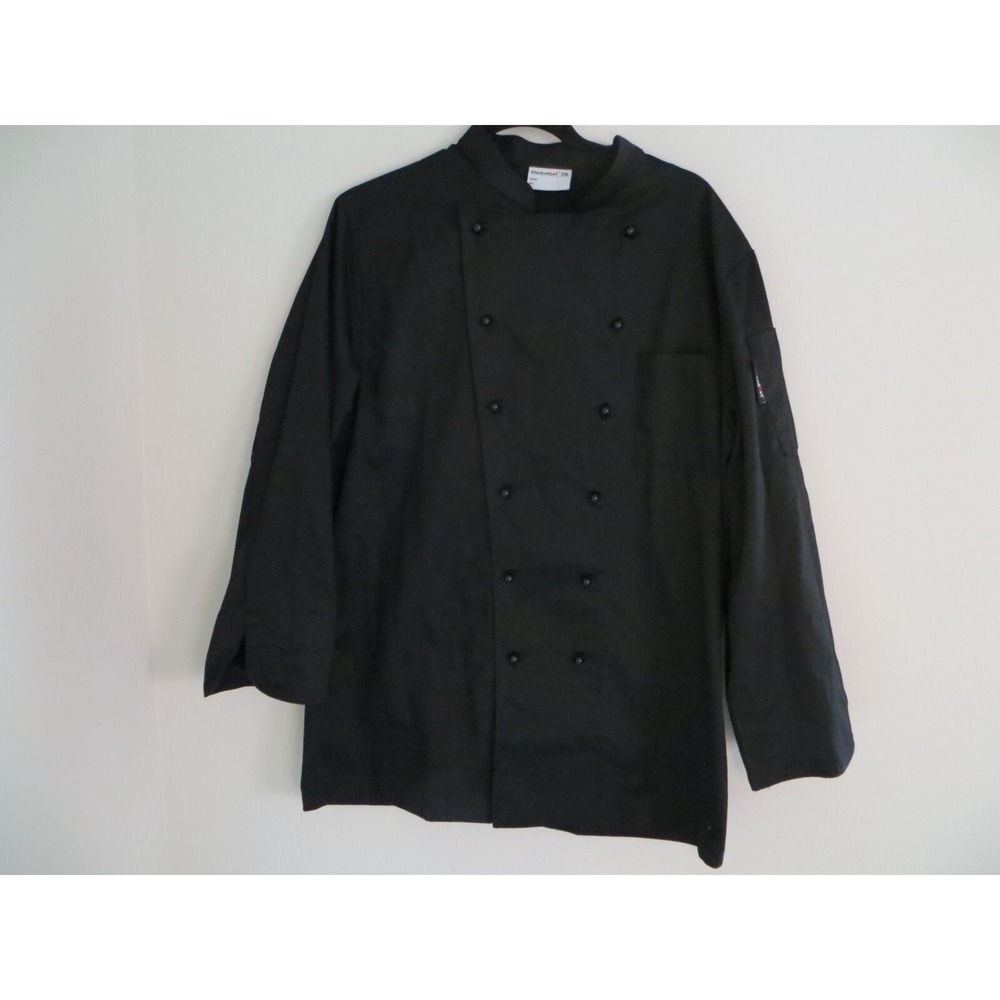 Checked Out Unisex Plus Size‎ Professional Chef Coat Black Size 2XL